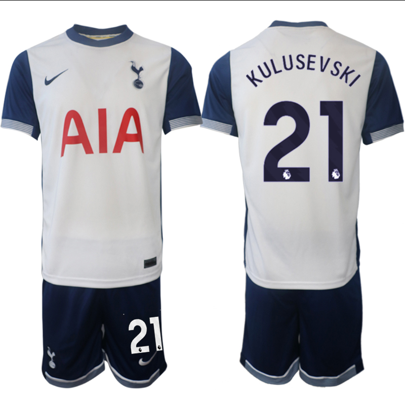 Men 2024-2025 Club Tottenham home White #21 Soccer Jersey